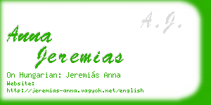 anna jeremias business card